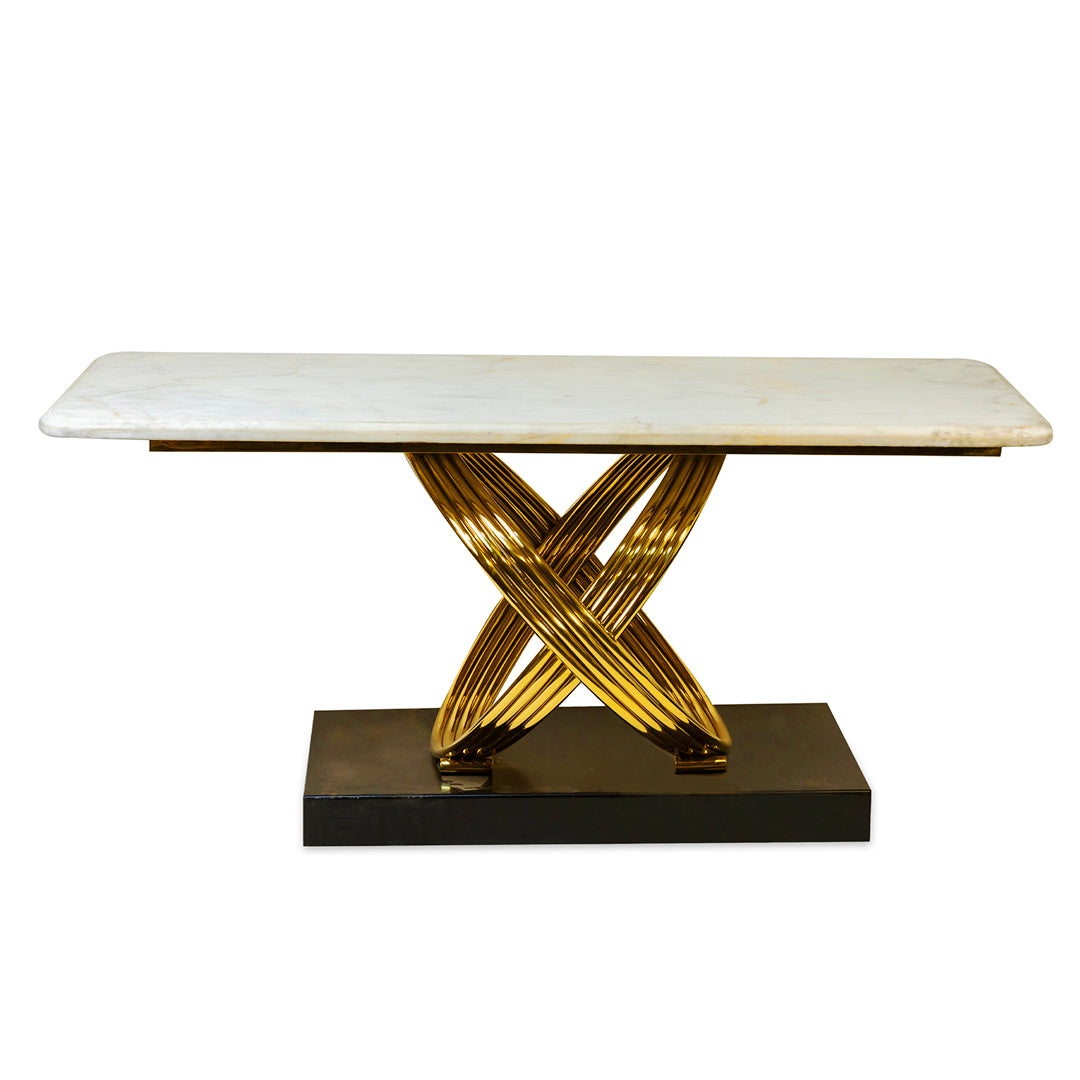 Luxury Marble X-Frame Table – Marble Top & Gold PVD X Base