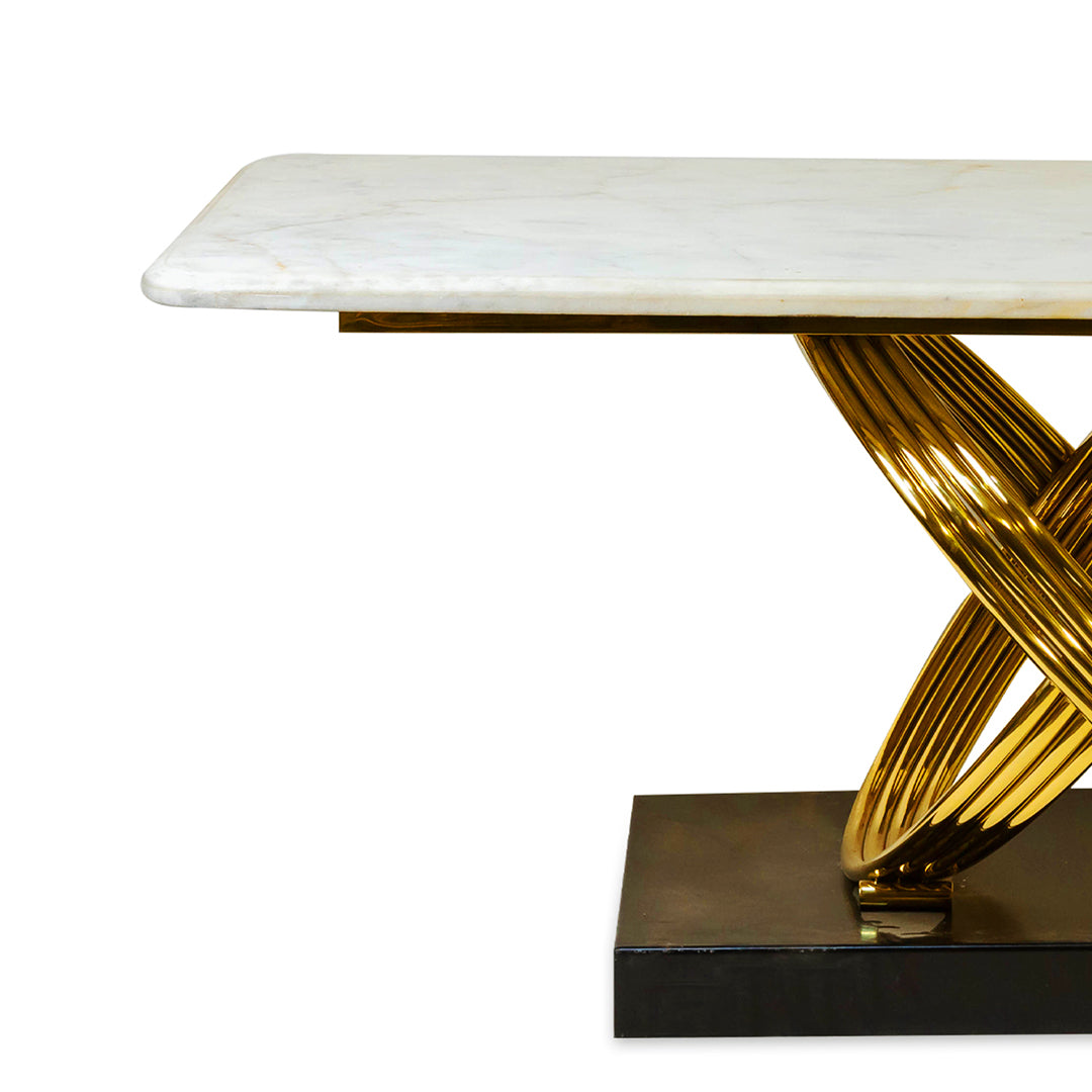 Luxury Marble X-Frame Table – X-Base Profile View
