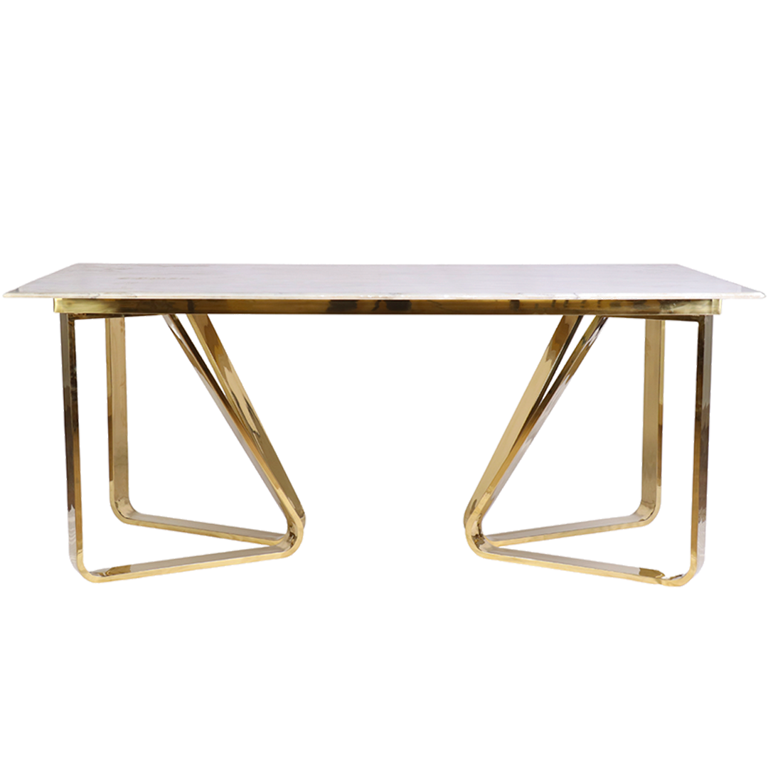 Luxury Tri-Base Marble Table – Premium Marble Top & PVD Stainless Tri-Base