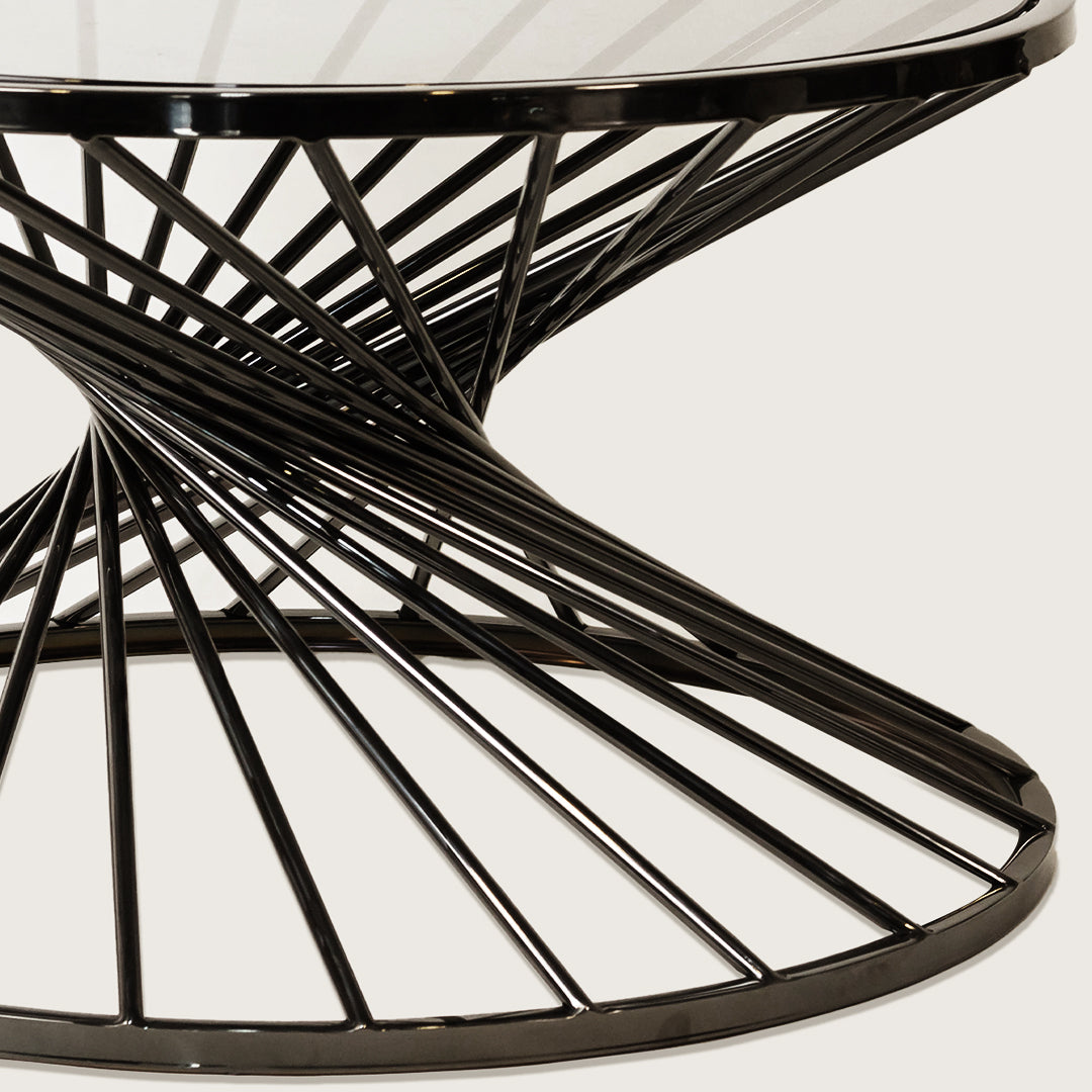 Round Twisted Table – PVD Stainless Twisted Base Detail