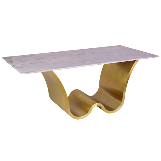 Luxury Marble Wave Table – Sculpted Wave Design & Premium Marble Top
