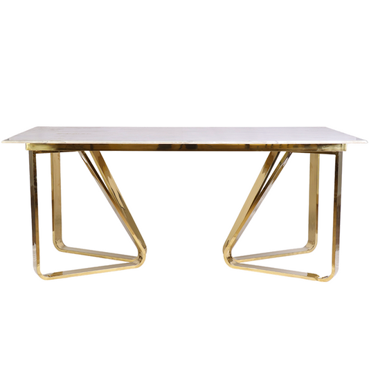 Luxury Tri-Base Marble Table – Premium Marble Top & PVD Stainless Tri-Base
