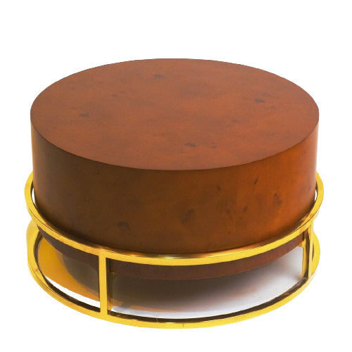 Aura ORB Table – Spherical Stainless Base & Solid Wood Top