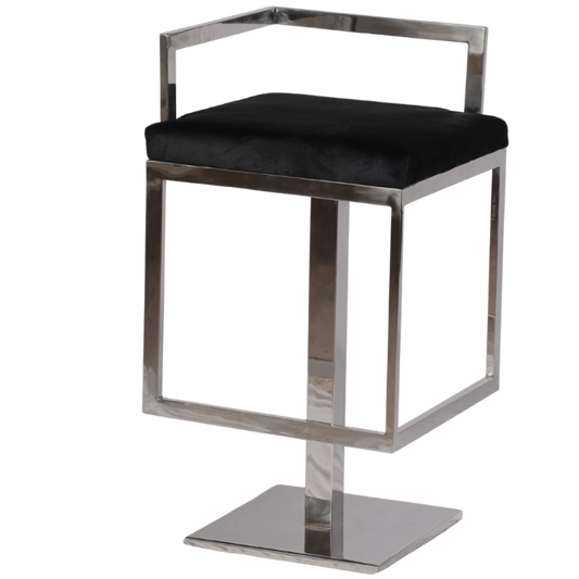 Mod-Cube Chair – Elegant Stainless Frame & Custom Upholstery
