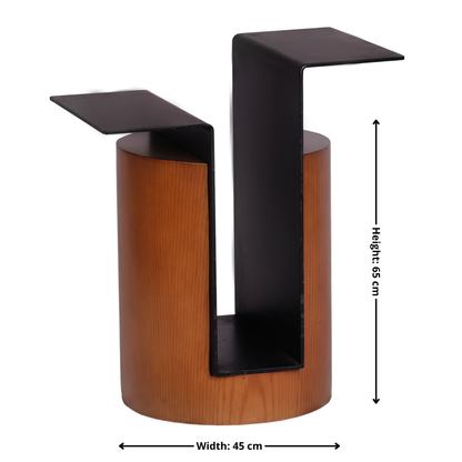 Asymmetrical Wood-Metal Table