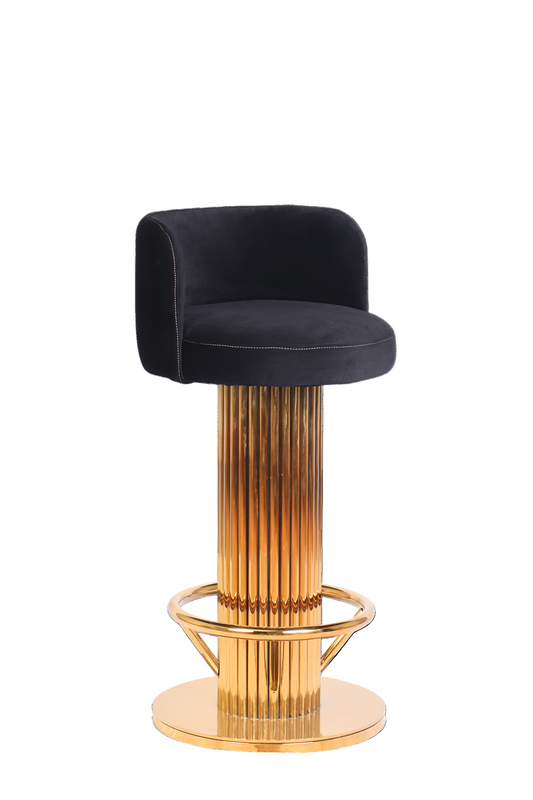 Luxury 360° Swivel Bar Stool – Stainless Steel Frame