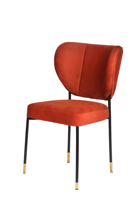 Dining Chair – Artistic Form with Metal Accents