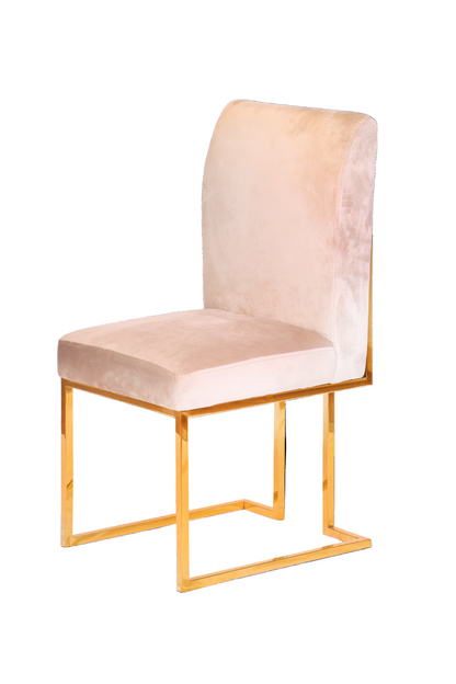 Stainless Steel Velvet Dining Chair – Elegant Frame with Custom Fabric