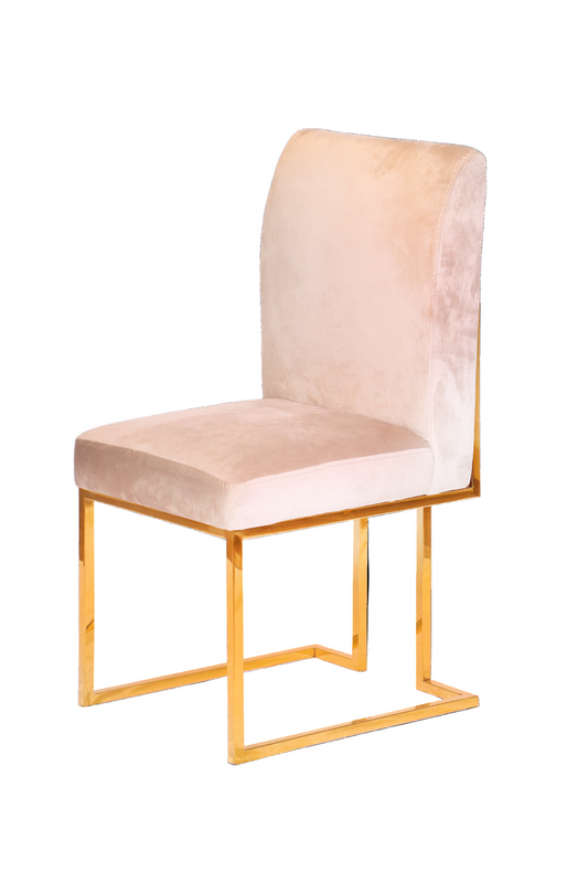Stainless Steel Velvet Dining Chair – Elegant Frame with Custom Fabric